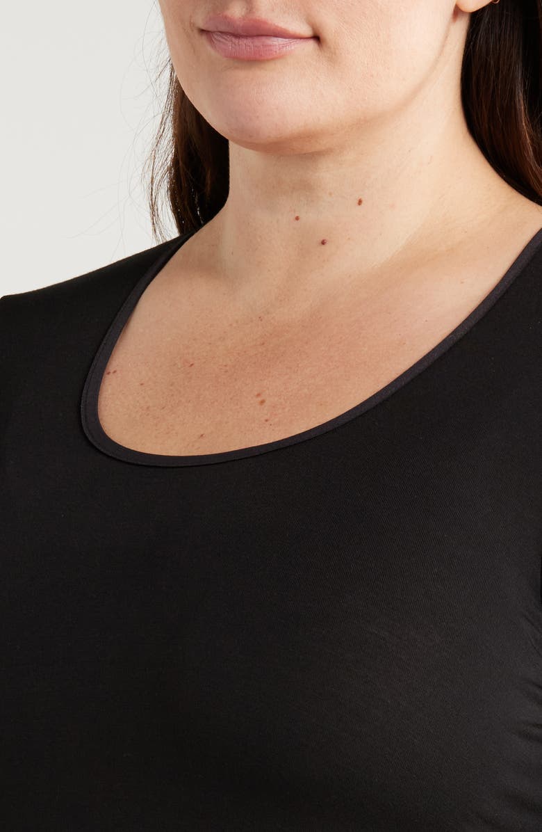 24seven Comfort Apparel Swing Asymmetric Hem Tunic Top, Alternate, color, Black