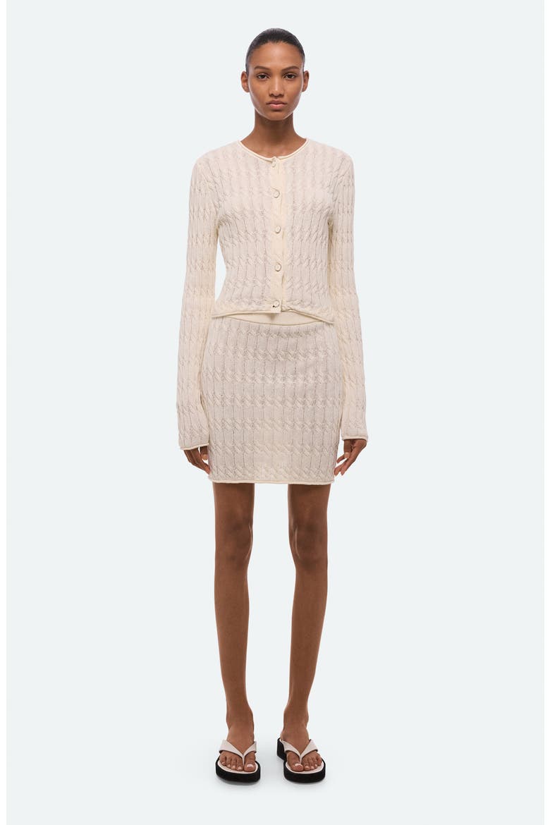 Cable Knit Miniskirt, Alternate, color, IVORY