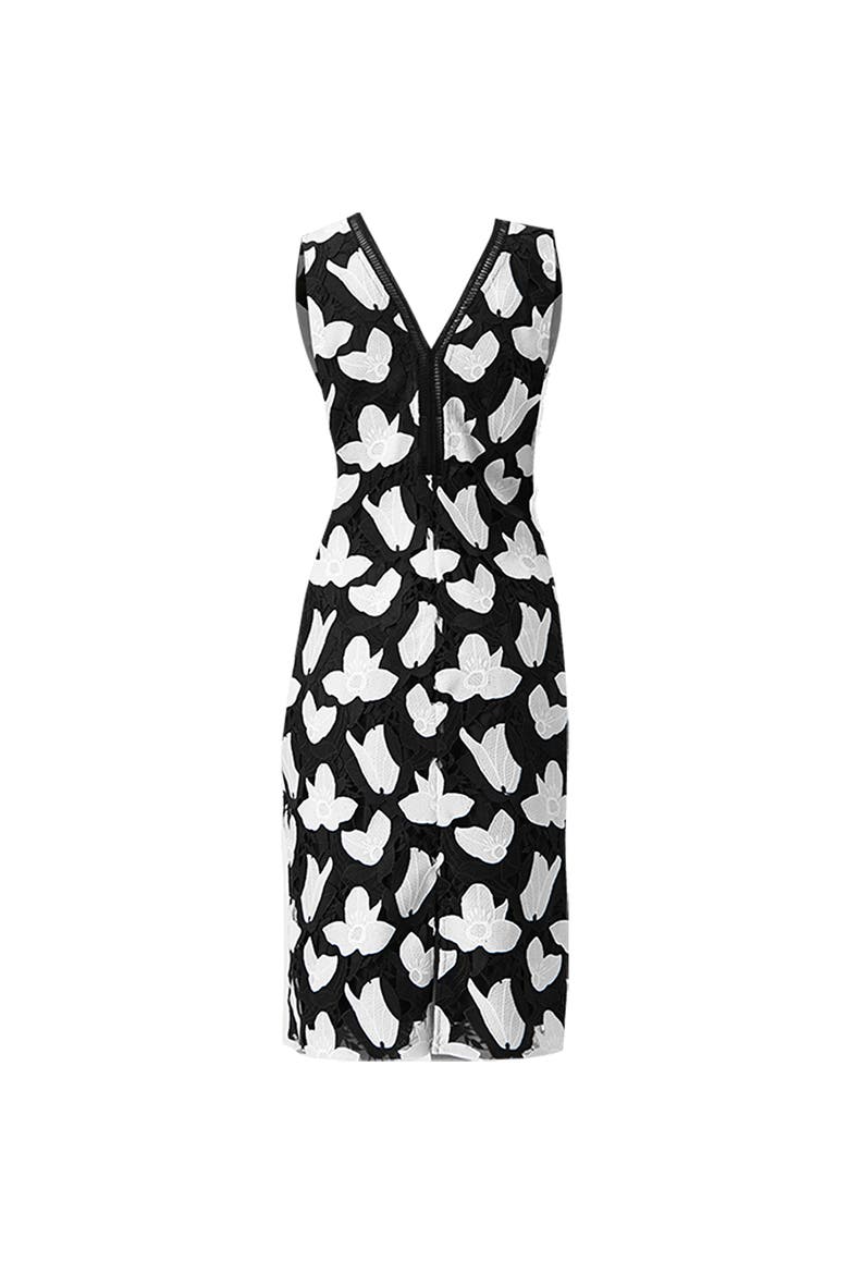 Floral Embroidered Sheath Dress, Alternate, color, Black