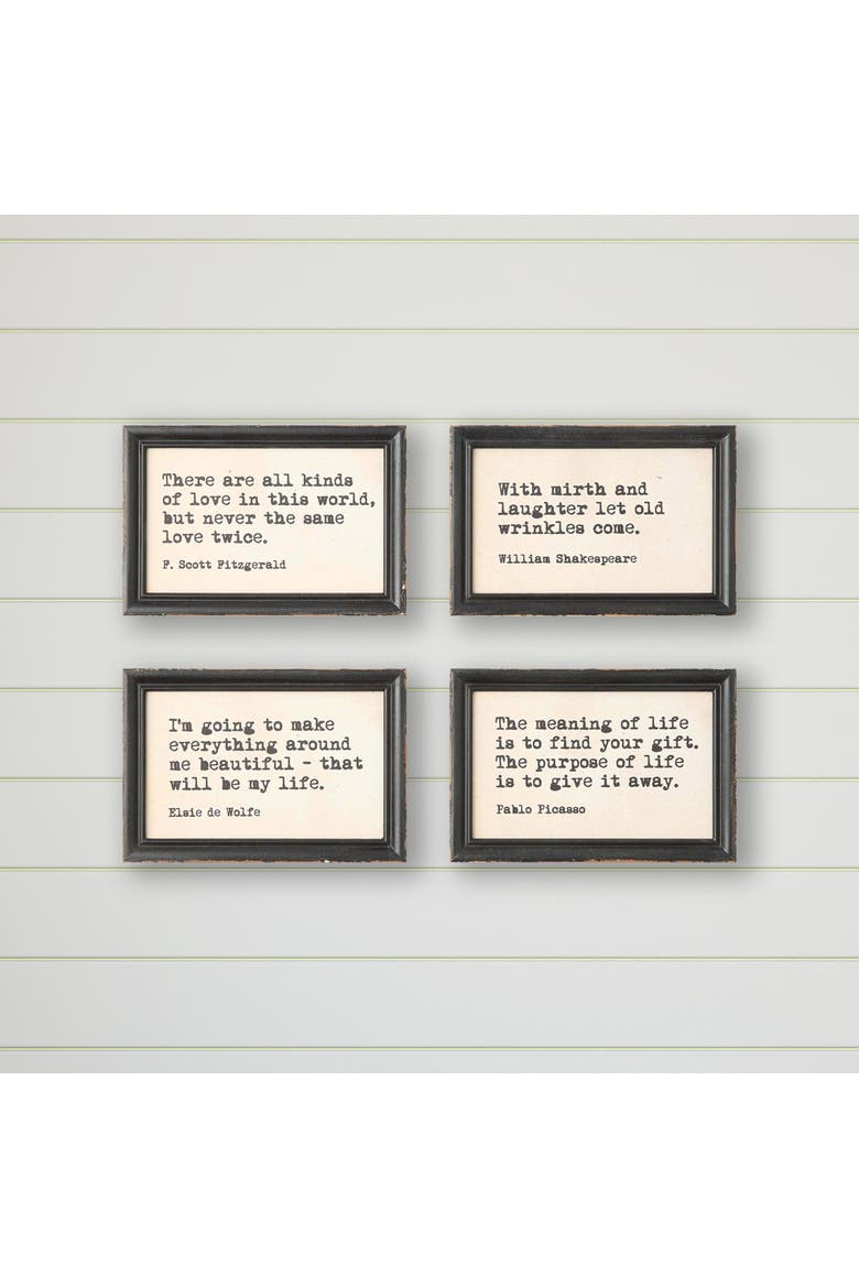 Framed Wall Decor with Quotes, Alternate, color, Brown