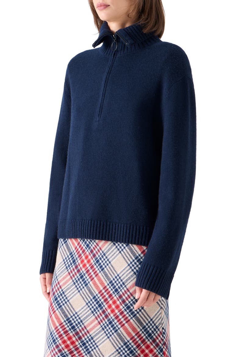 Chunky Knit Polo Sweater, Alternate, color, NAVY