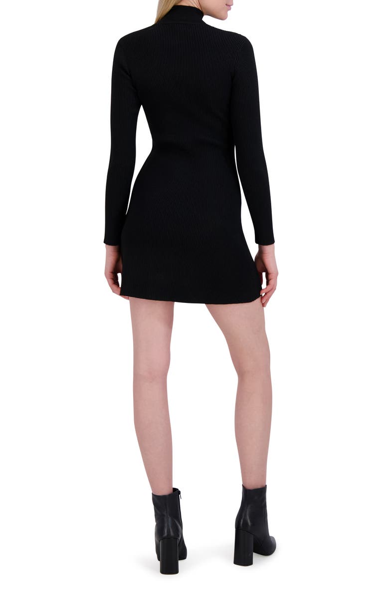 Laundry by Shelli Segal Layla Long Sleeve Sweater Dress, Alternate, color, Black Onyx