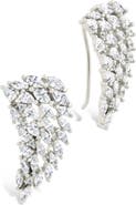 Sterling Forever Ryan Cubic Zirconia Ring Ear Crawlers
