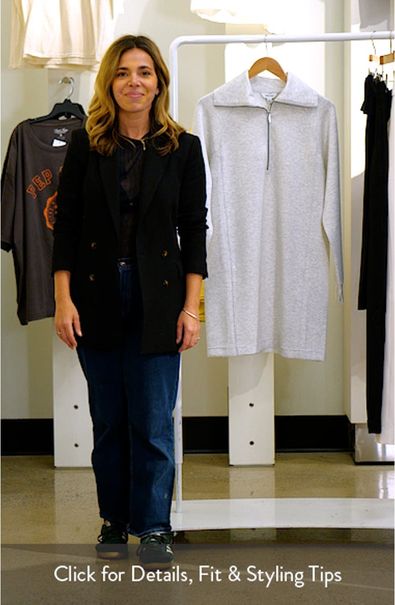 Heathered Half Zip Long Sleeve Dress, sales video thumbnail