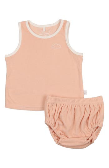 Pouf Terry Tank & Shorts Set In Neutral