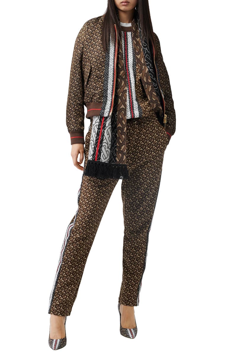 Burberry Tricolor Monogram Cashmere Scarf, Main, color,