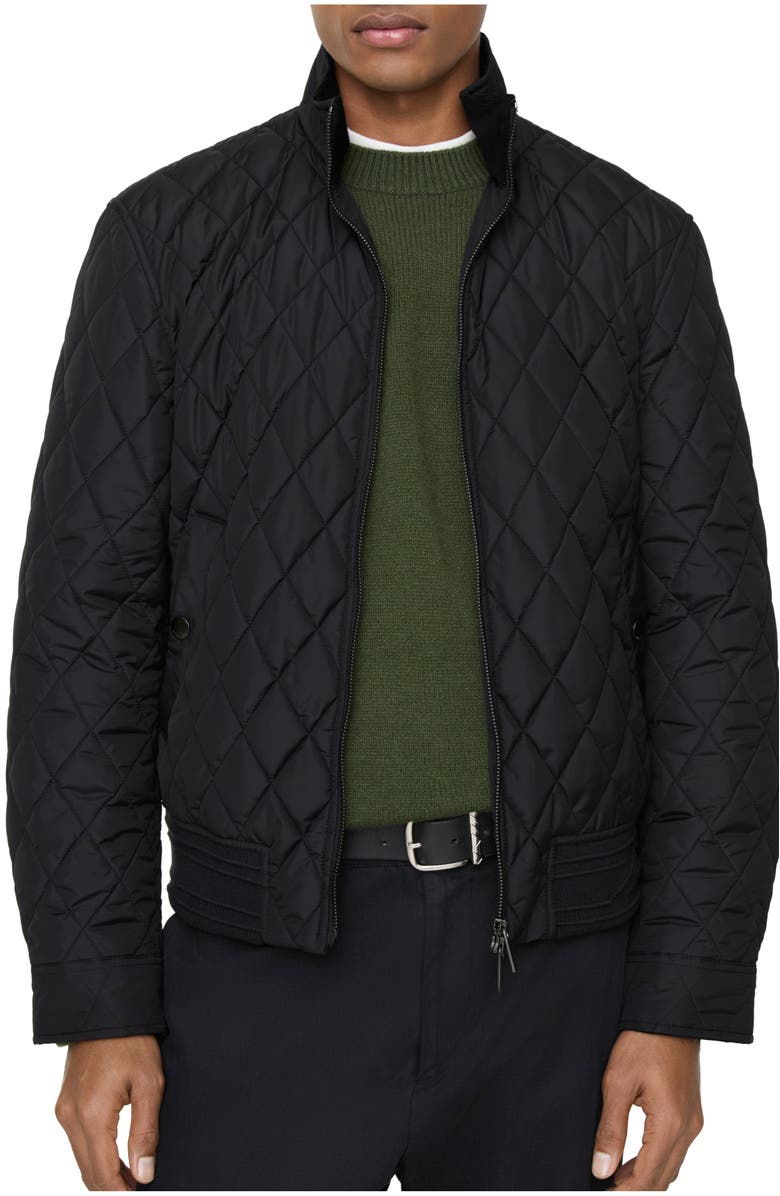 Burberry Quilted Nylon Jacket, Main, color, Black