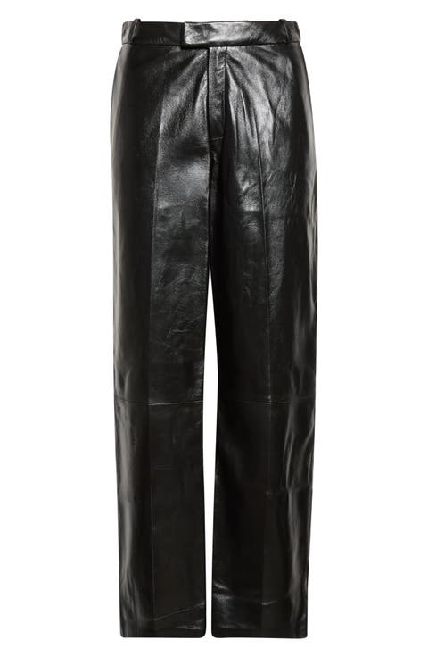 Cami Straight Leg Lambskin Leather Pants