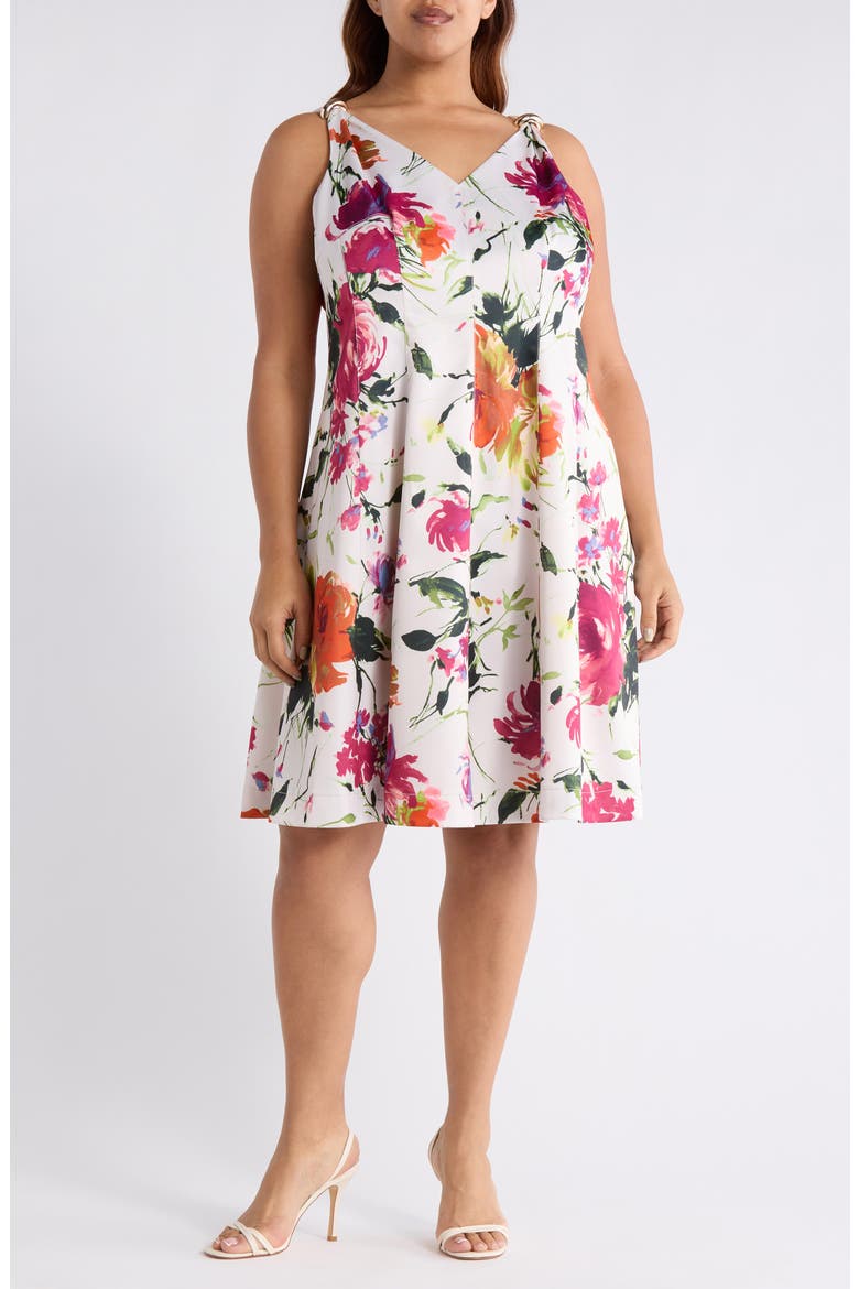 Floral Print Sundress, Main, color, SAND FLORAL