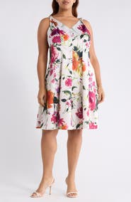 Tahari ASL Floral Print Sundress