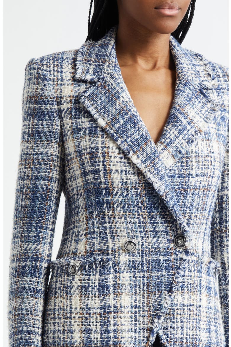 Theron Plaid Tweed Jacket, Alternate, color, DOVE/ BLUE MULTI