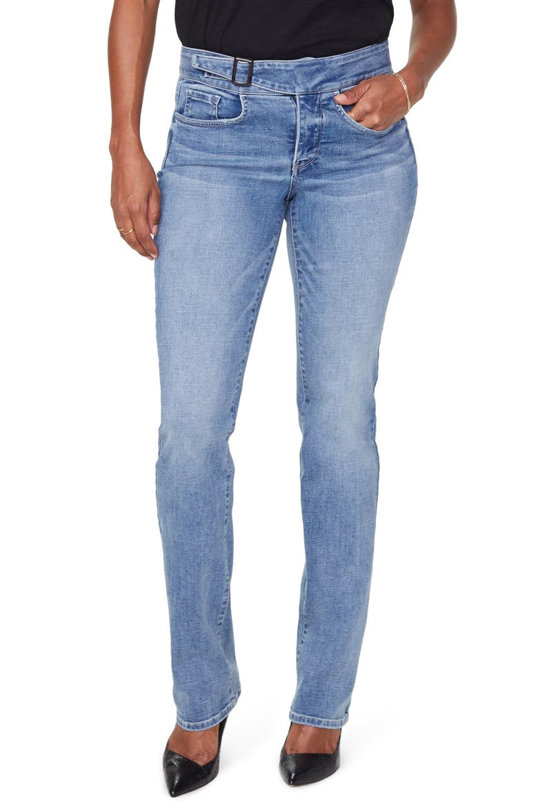 Marilyn Buckle Waist Straight Leg Jeans, Main, color, COHEED