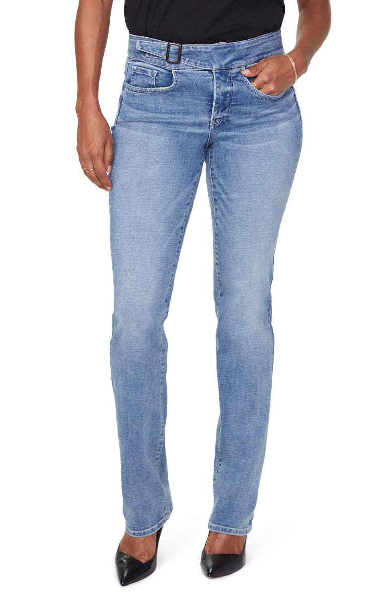 NYDJ Marilyn Buckle Waist Straight Leg Jeans, Main, color, 