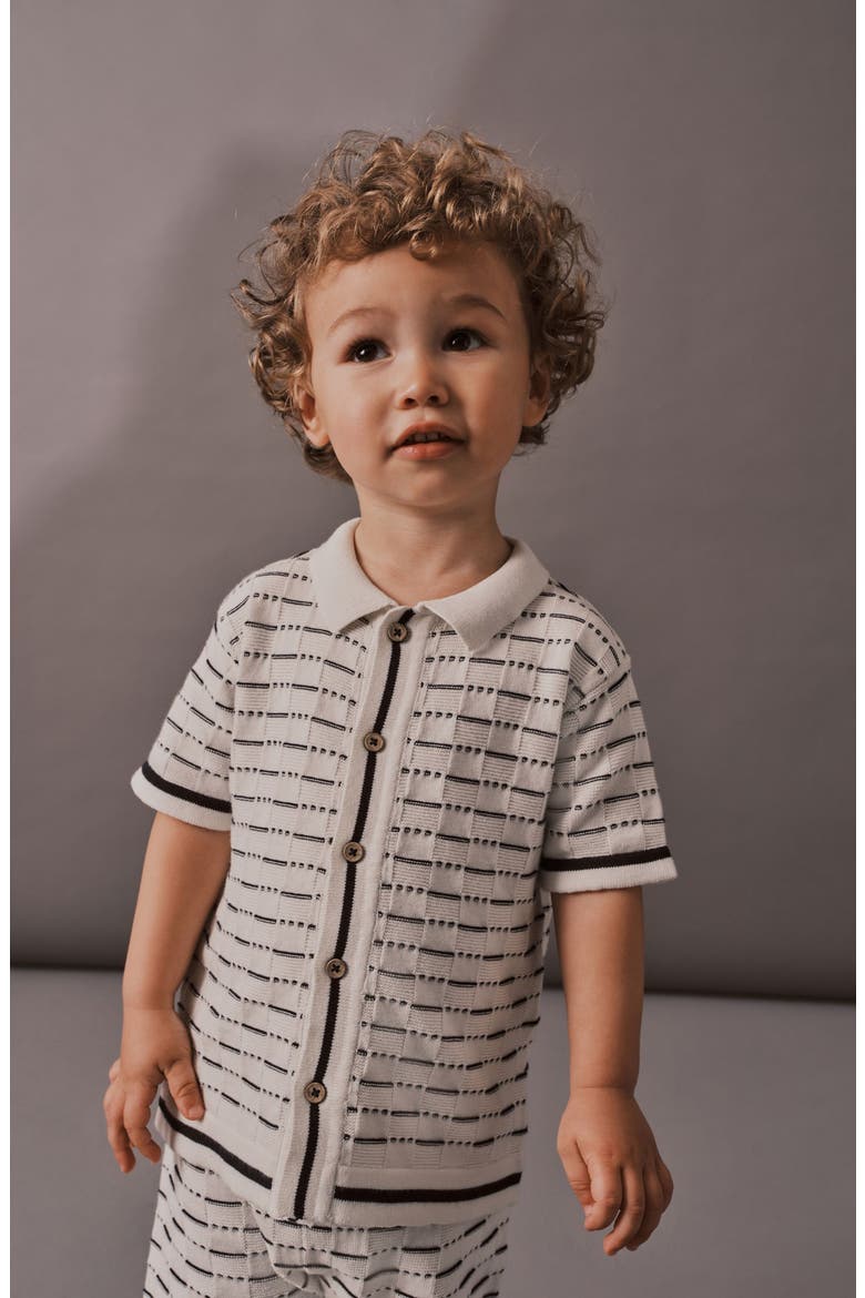 Kids' Cotton Button-Up Shirt & Shorts Set, Alternate, color, WHITE