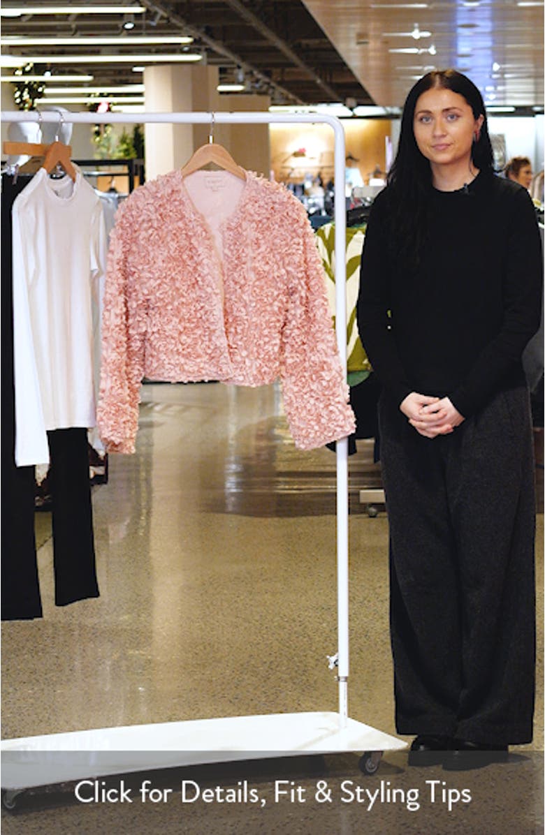 Elliott Flower Embellished Crop Jacket, sales video thumbnail