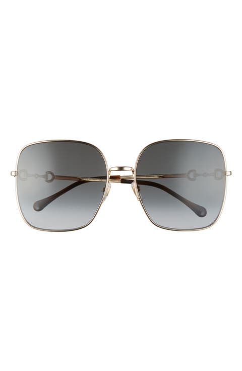 61mm Gradient Square Sunglasses