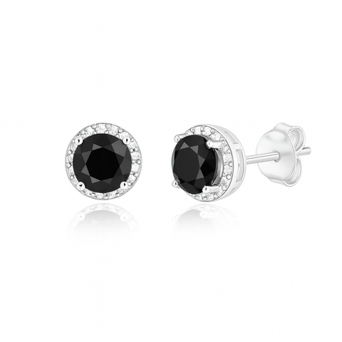 Sterling Silver Halo Stud Earrings