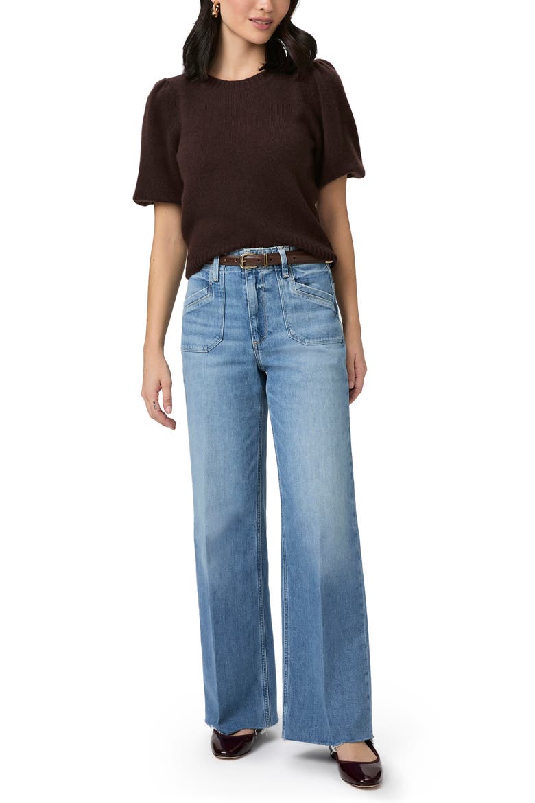 Anessa Raw Hem Welt Pocket High Waist Wide Leg Jeans, Alternate, color, VIVA