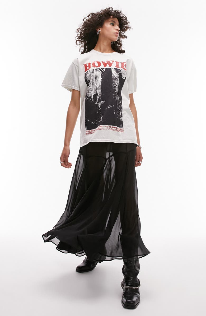 Topshop Godet Sheer Maxi Skirt, Alternate, color, 