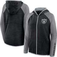 FANATICS Women's Fanatics Black/Gray Las Vegas Raiders Redzone End Around Pass Raglan Full-Zip Hoodie