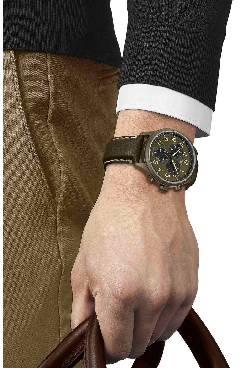 Chrono XL Chronograph Leather Strap Watch, 45mm, Alternate, color, BEIGE