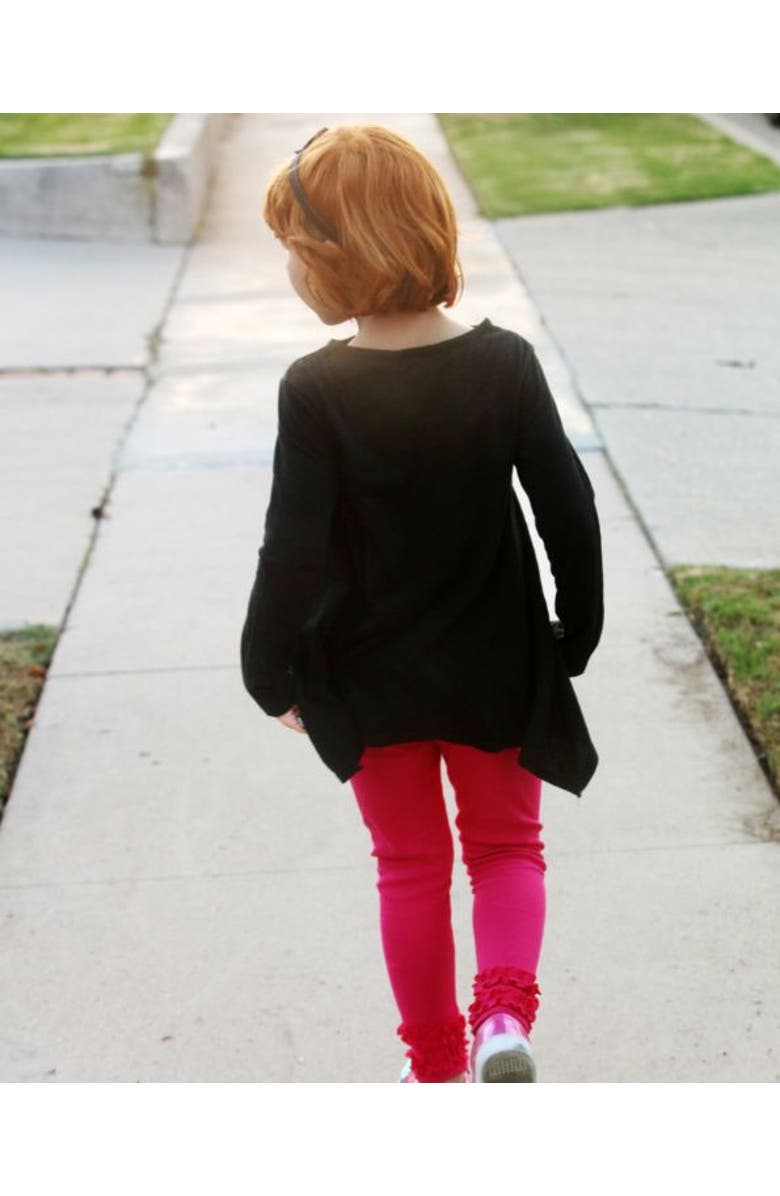 CITY THREADS Baby Girls Long Sleeve 100% Cotton Soft Jersey Shark Bite Tunic, Alternate, color, Black