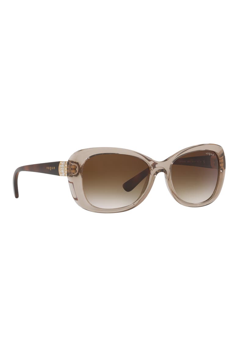55mm Gradient Butterfly Sunglasses, Alternate, color, LIGHT BROWN / BROWN
