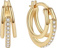 Mazin Jewels Triple Hoops