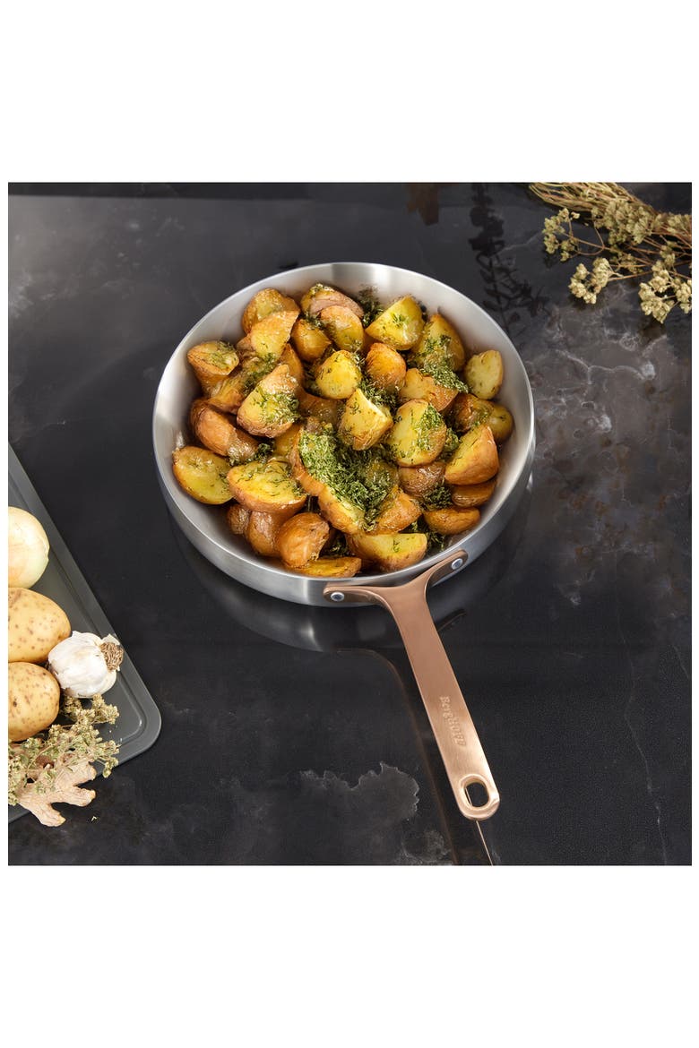 Belly Tri-Ply Stainless Steel Skillet, Alternate, color, WARM BLUSH