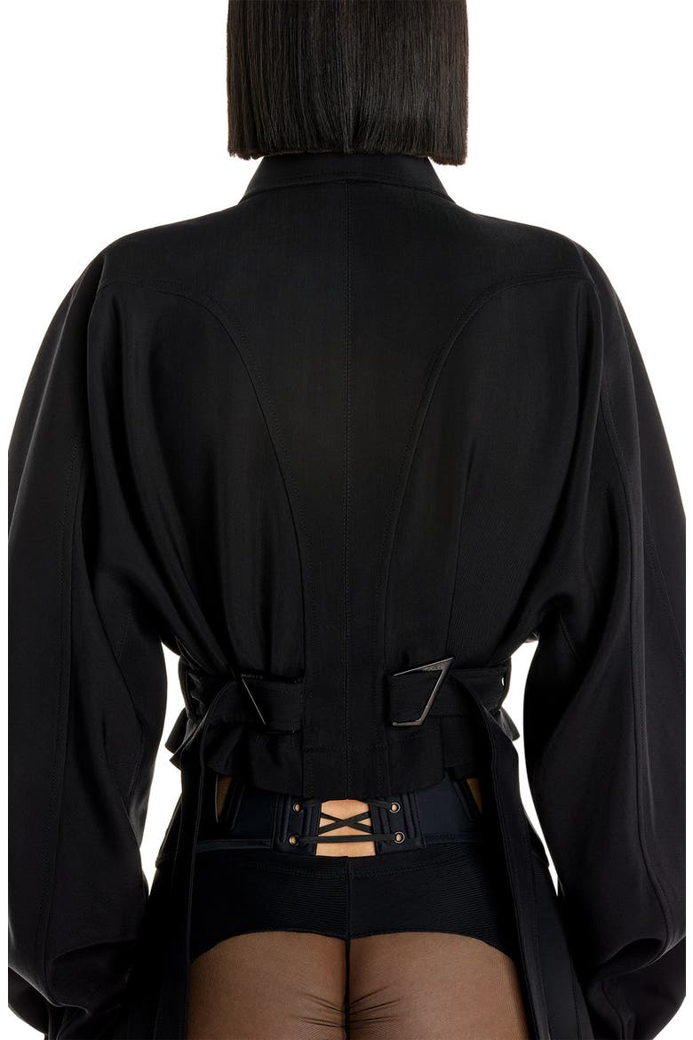 Belted Twill Blouson Jacket, Alternate, color, 1999 BLACK