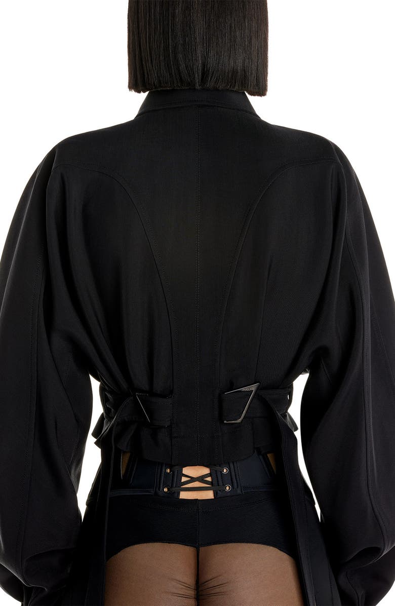 MUGLER Belted Twill Blouson Jacket, Alternate, color, 
