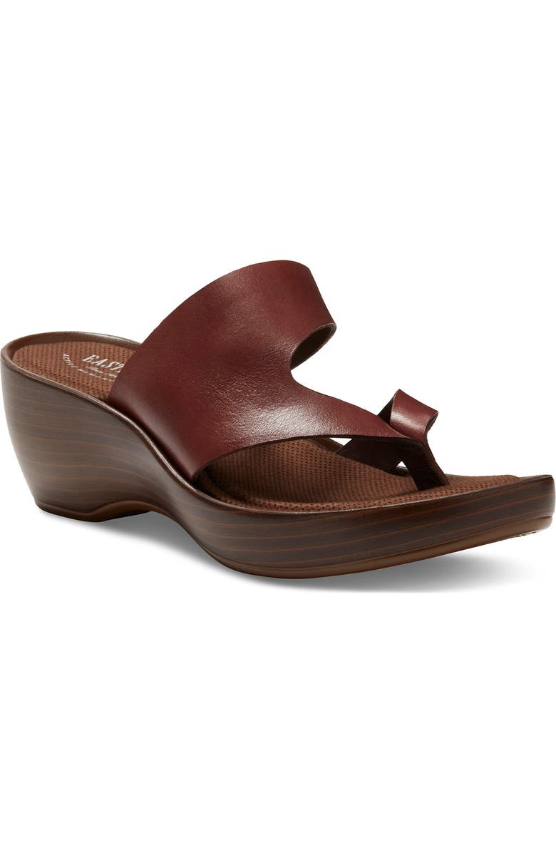 Eastland Laurel Leather Platform Wedge Sandal, Main, color, Mahogany