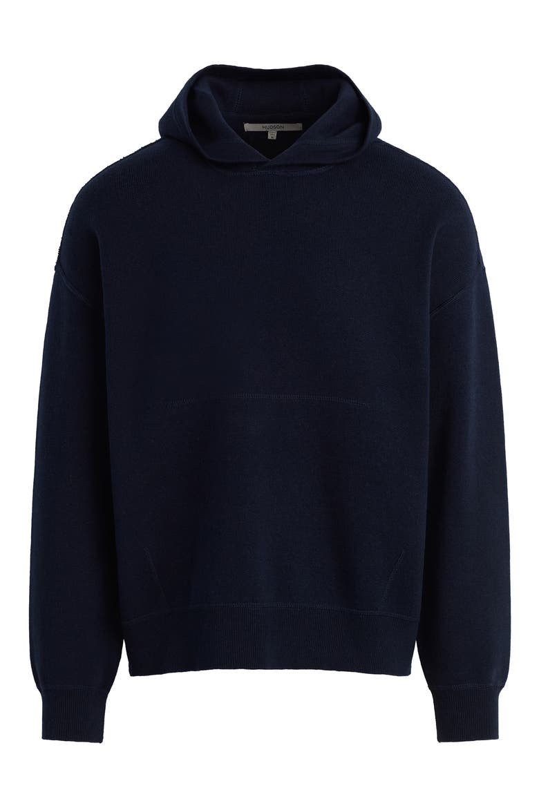 Cotton & Cashmere Double Knit Hoodie, Alternate, color, DARK NAVY