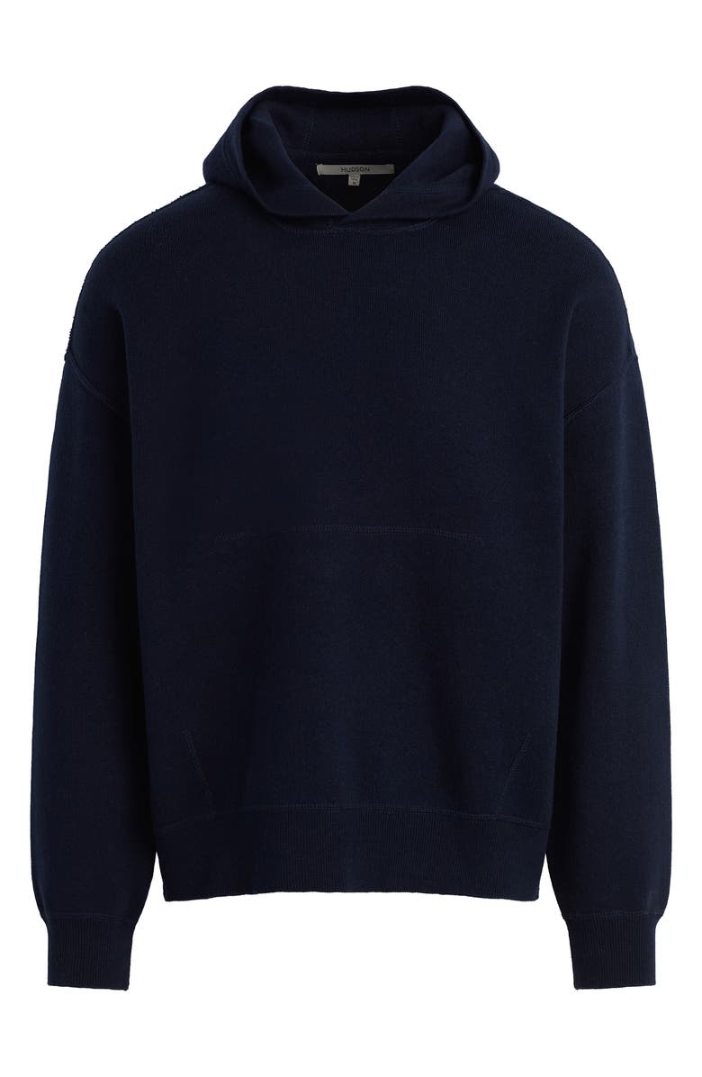 Hudson Jeans Cotton & Cashmere Double Knit Hoodie, Alternate, color, Dark Navy