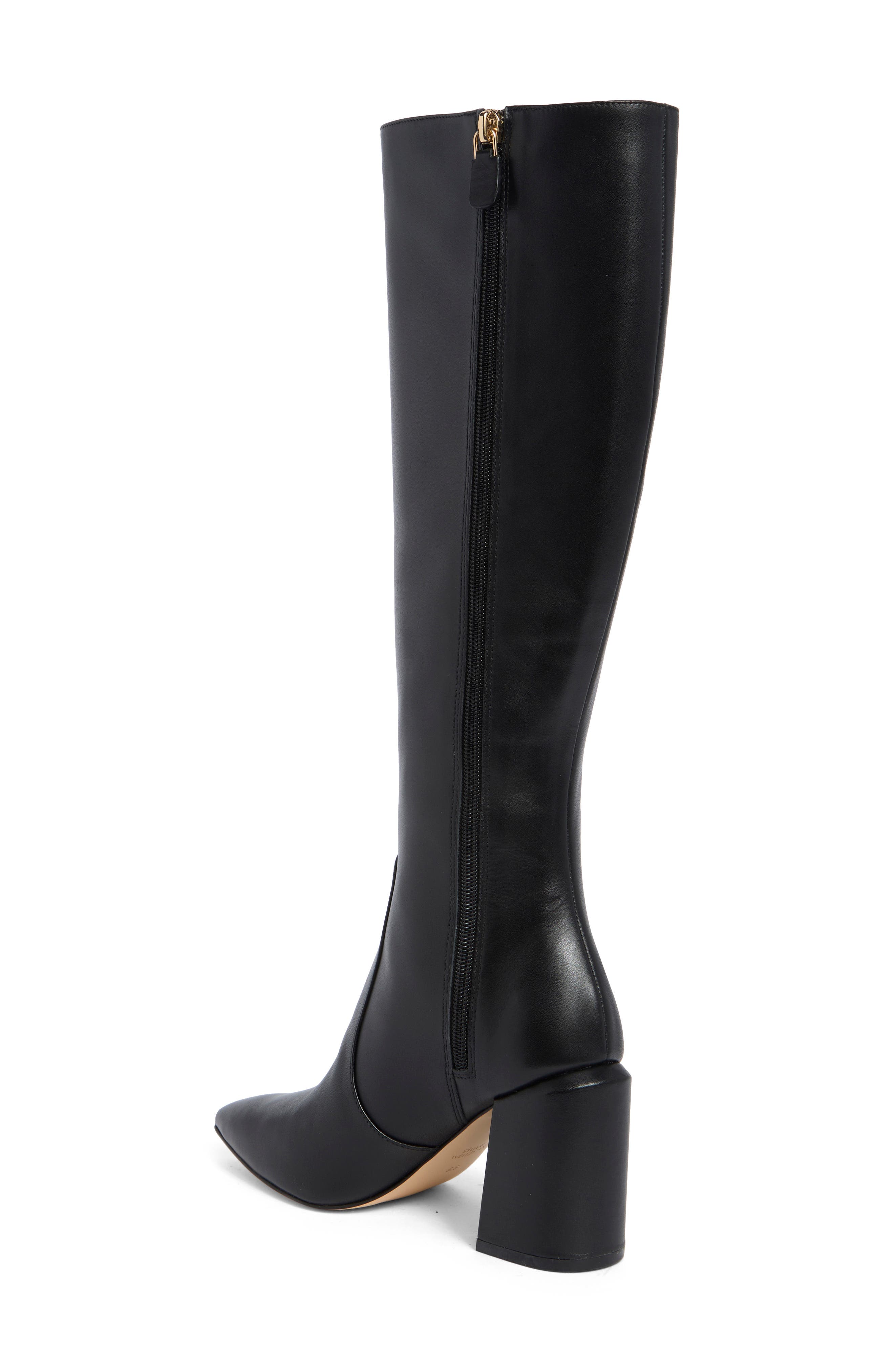 Avenue 85 Block Leather Boot, Alternate, color, BLACK