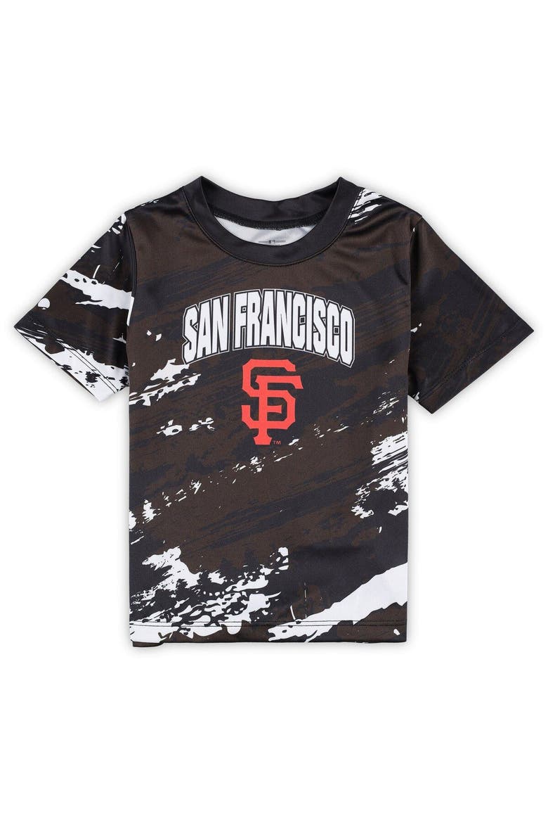 Toddler Brown/Orange San Francisco Giants Stealing Homebase 2.0 T-Shirt & Shorts Set, Alternate, color, Brown