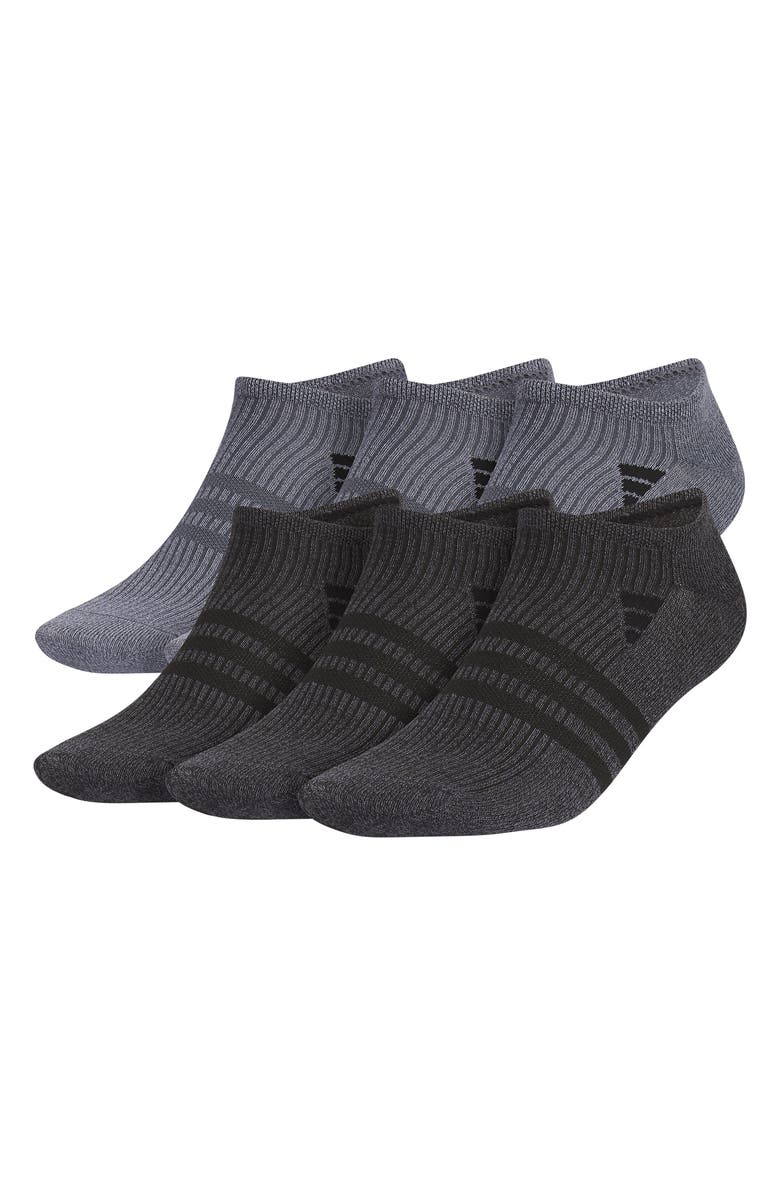 adidas 6-Pack Superlite Super No-Show Performance Socks, Main, color, Onix Grey/ Black