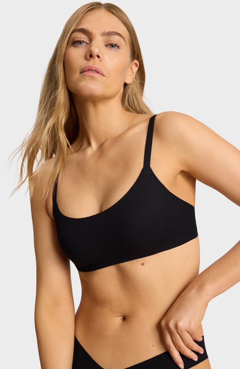 Commando Rib Bralette, Main, color, Black