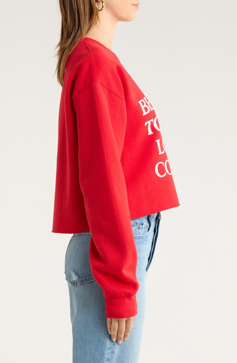 Junk Food It's Beginning Christmas Crop Graphic Sweatshirt, Alternate, color, Red