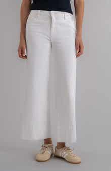 Meg Coated Pintuck High Waist Ankle Wide Leg Jeans