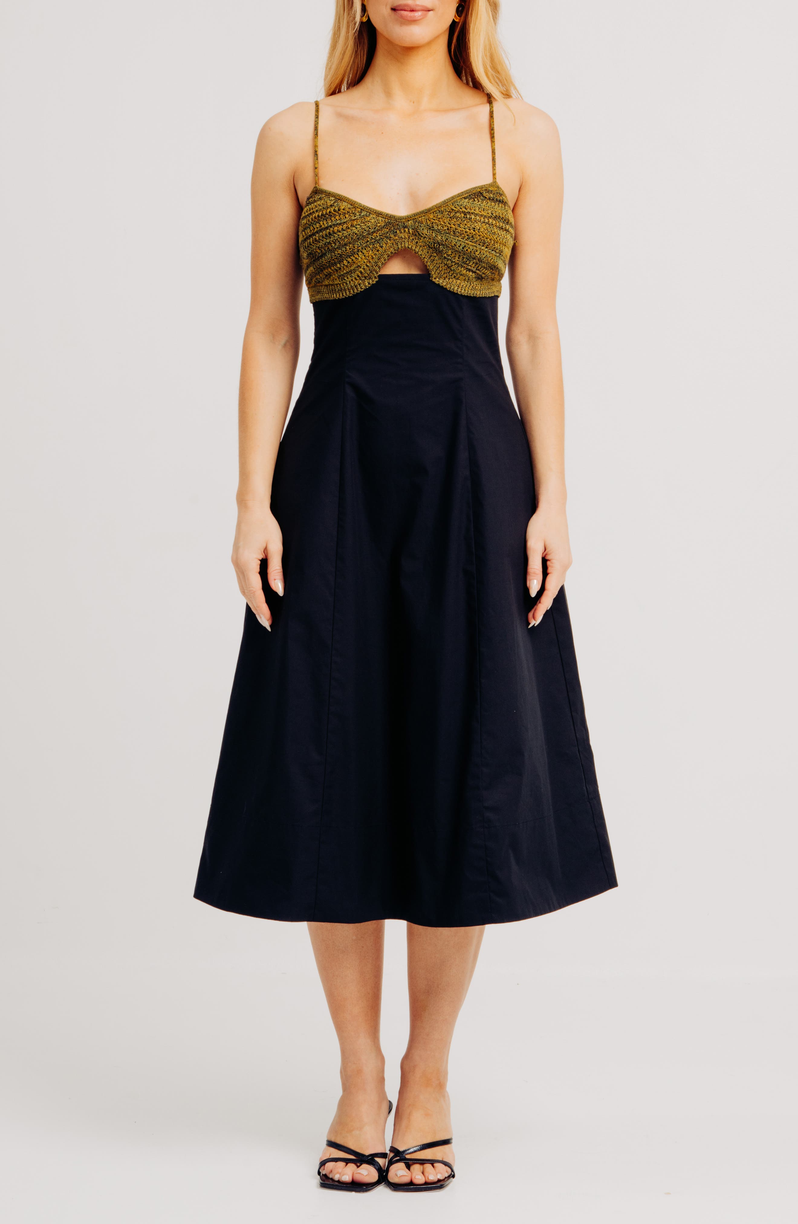 Romy Mixed Midi Dress