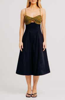 Romy Mixed Midi Dress