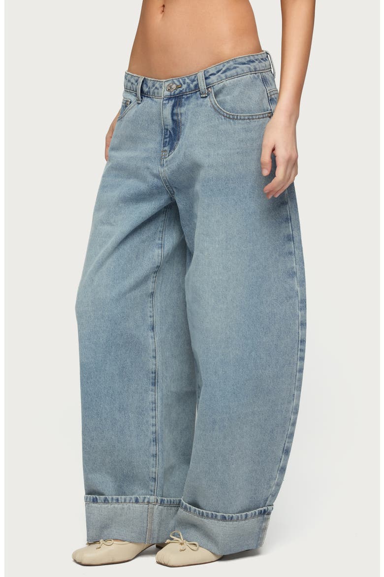 Kella Low Rise Baggy Wide Leg Jeans, Alternate, color, BLUE-VINTAGE-WASHED
