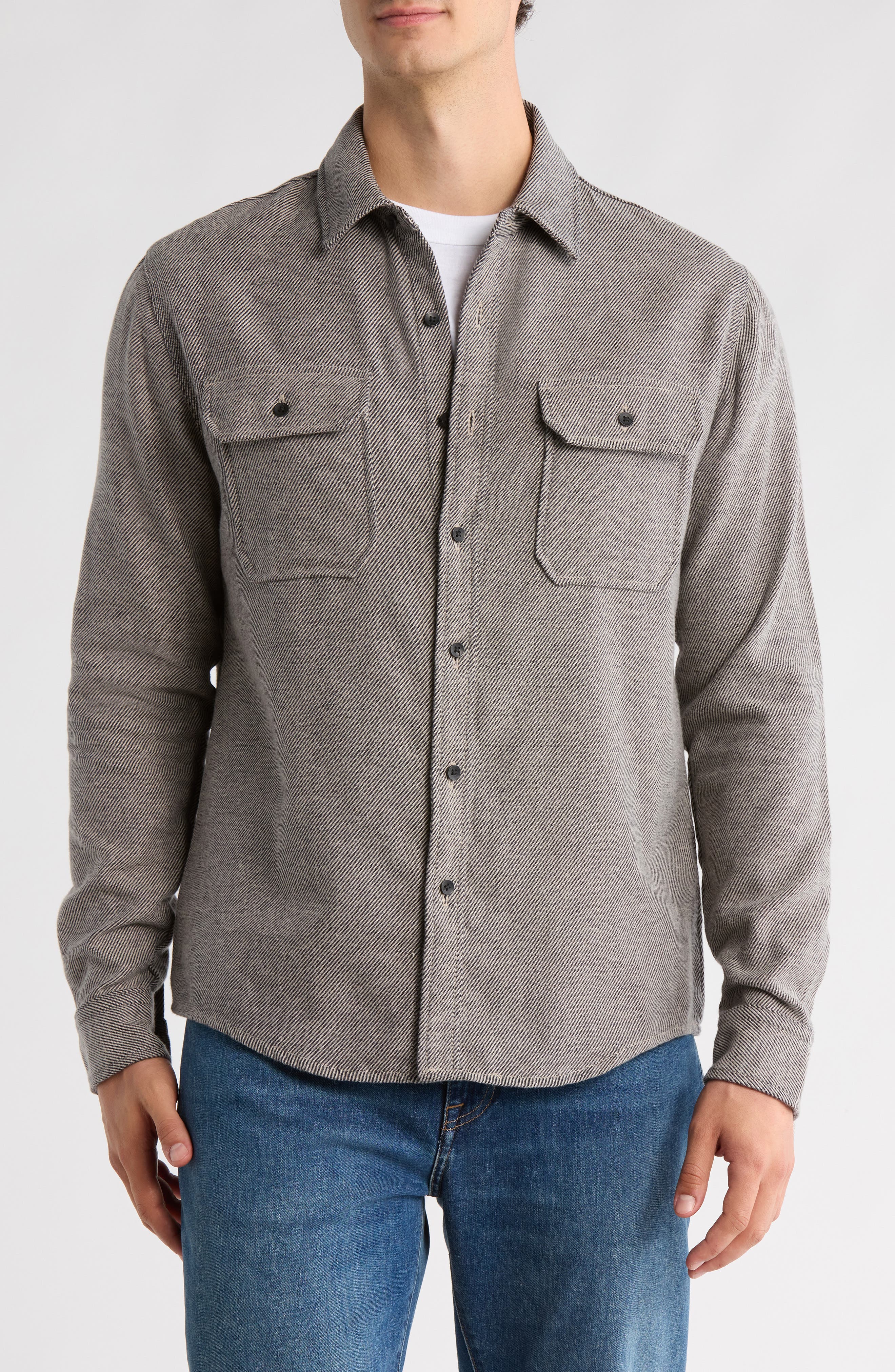 Joe's Stripe Cotton Flannel Overshirt