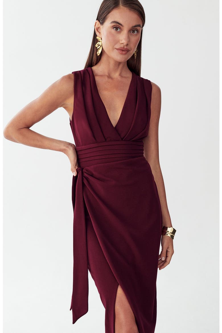 Denny Midi Dress, Alternate, color, Burgundy