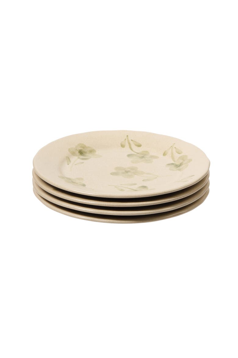 Porto Petals 8.6 Inch Salad Plates Set of 4, Alternate, color, Green Orchid