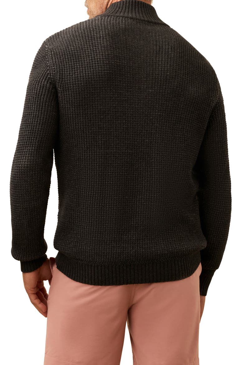 Quarter Button Organic Cotton & Cashmere Sweater, Alternate, color, GRAPHITE NIGHT
