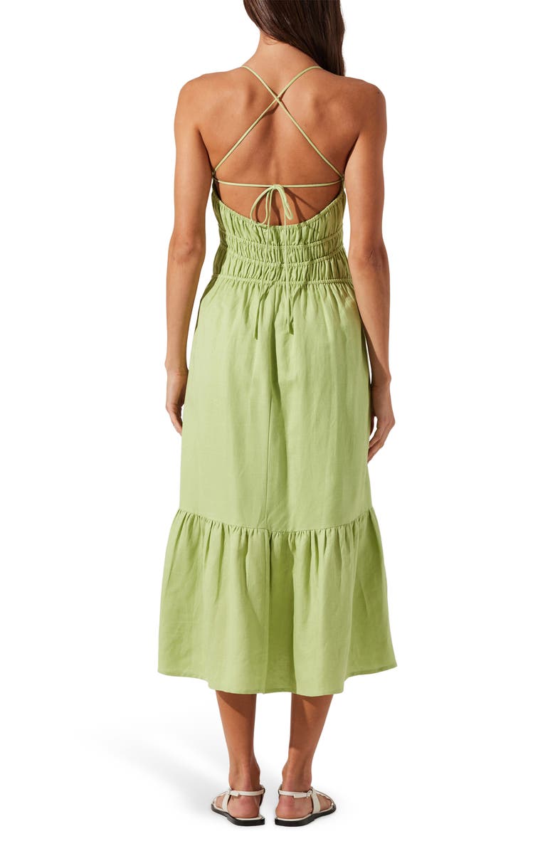 ASTR the Label Eleni Tiered Linen & Cotton Midi Dress, Alternate, color,