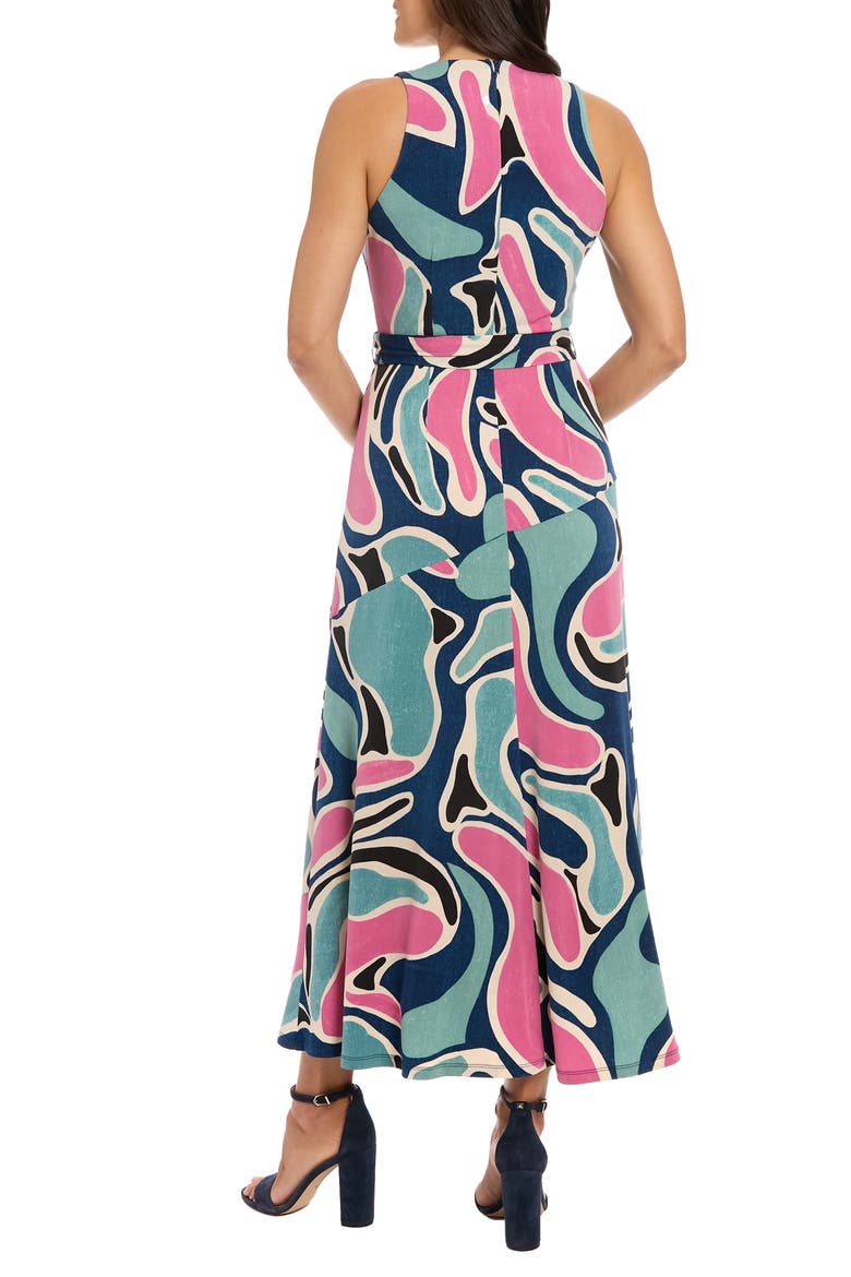 Asymmetric Maxi Dress, Alternate, color, ANTIQUE GREEN/ AEGEAN BLUE