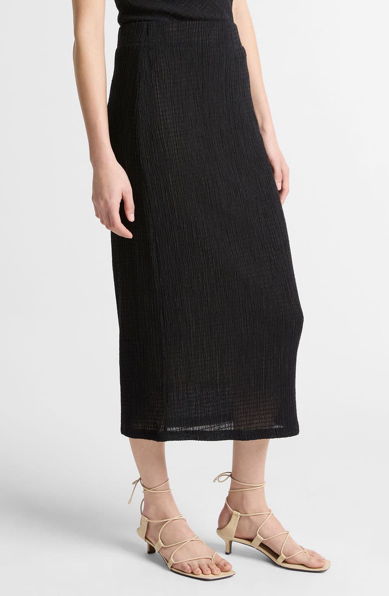 Vince Shadow Grid Midi Skirt, Alternate, color, Black